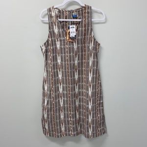 Kavu Brown and White Patterned Midi Dress